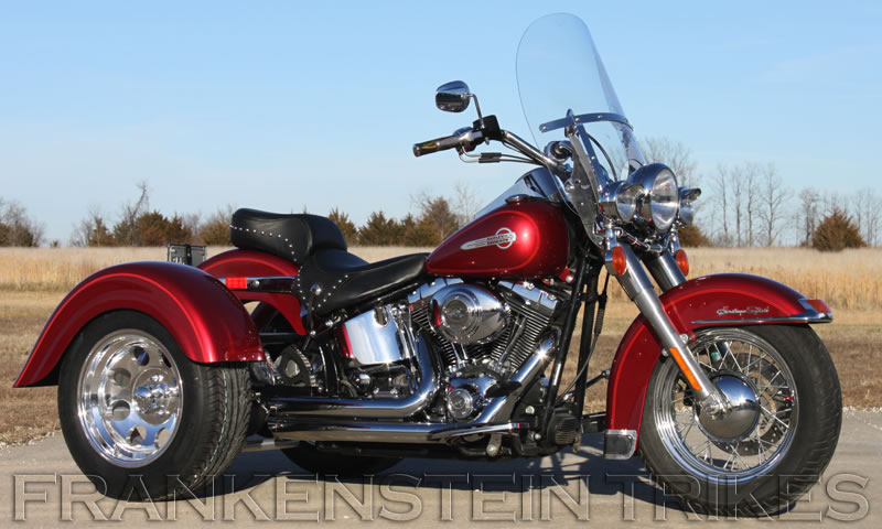 Softail trike using Frankenstein Trikes Trike Conversion Kit Photo